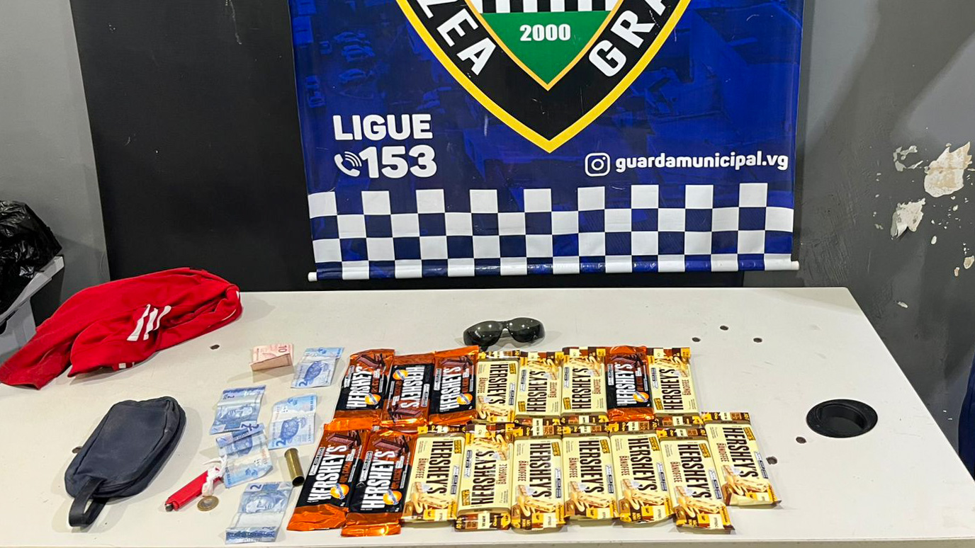 Guarda Municipal de Várzea Grande apreende chocolates furtados e localiza drogas no bairro Jardim Potiguar