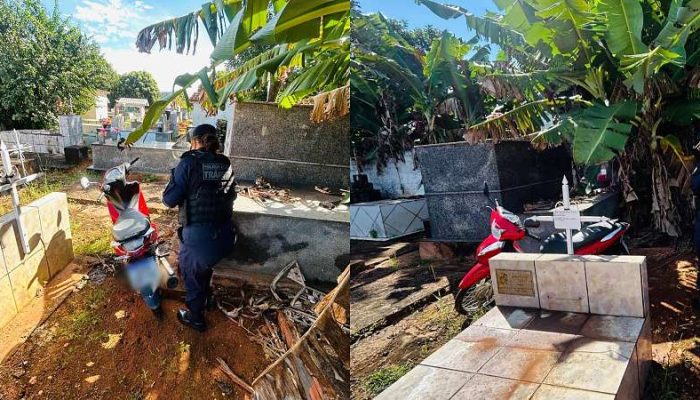 Moto furtada é encontrada em cemitério de Nortelândia